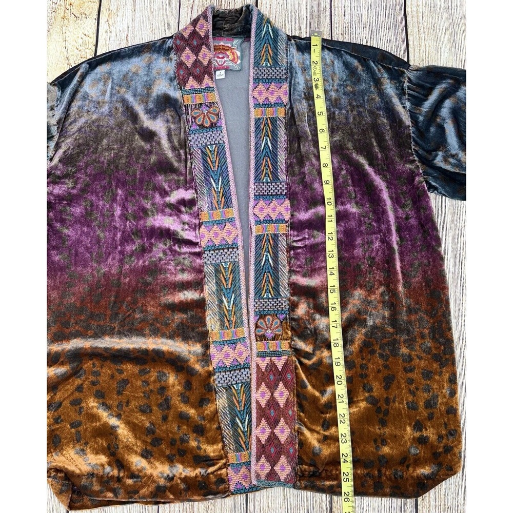 Johnny Was Ombre Cheetah Velvet Jacket and Pants Loungewear Set Size Small NWT - Picture 11 of 16